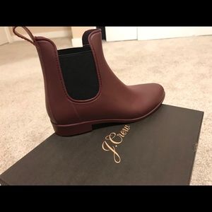 J Crew Dark Burgandy Rain Boots